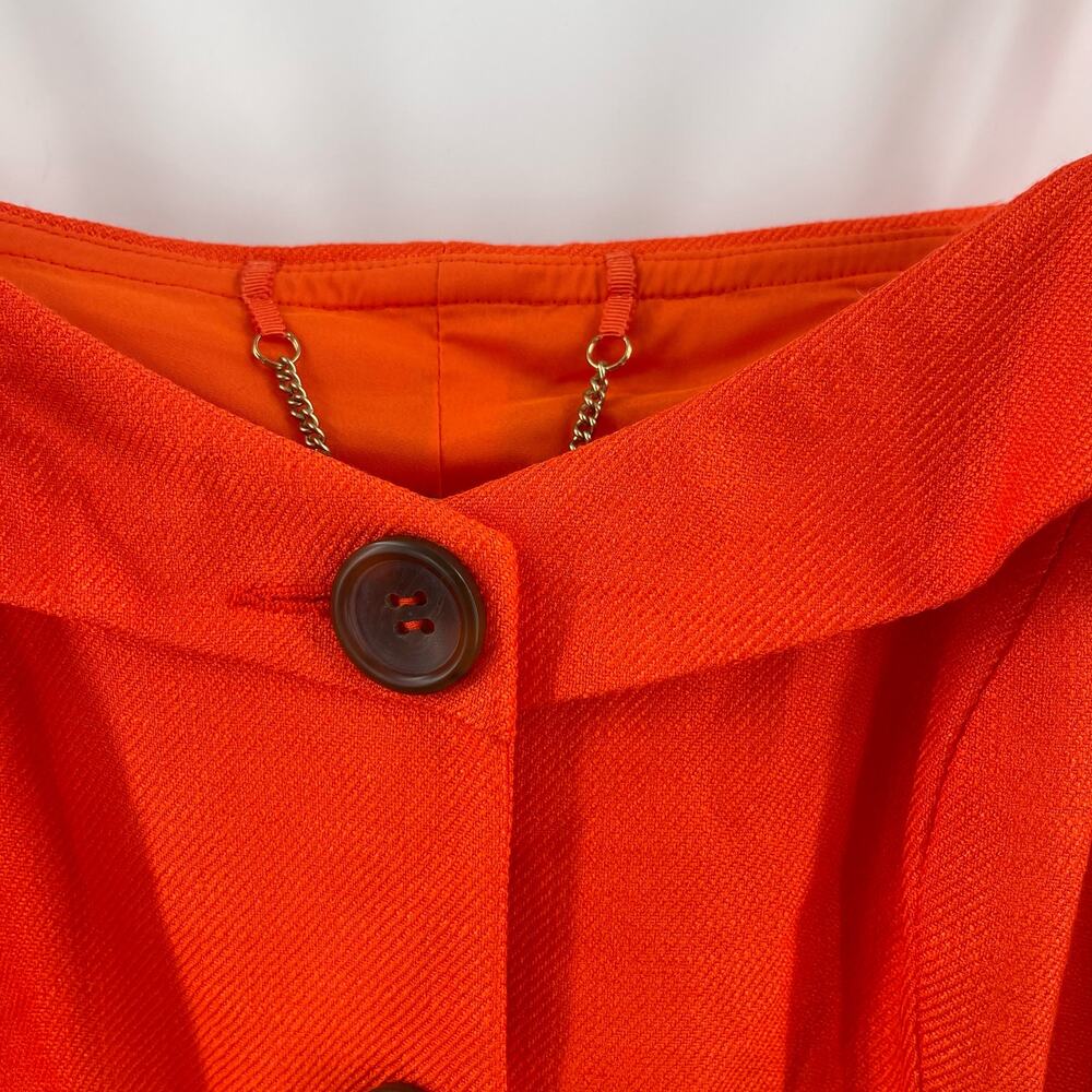 TRINA TURK Laine Jacket Top Size 6 NWT Button Down Cold Shoulder Orange - Picture 11 of 16